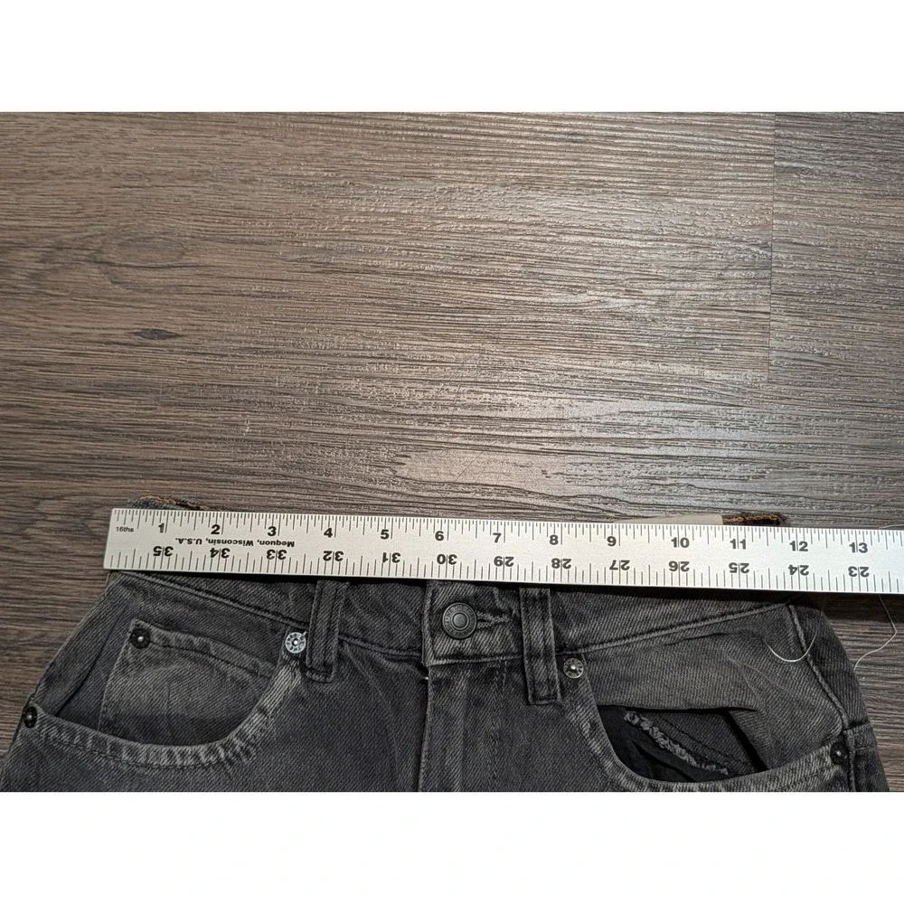 We The Free Free People Tinsley Baggy High Rise Straight Leg Jeans Gray 24